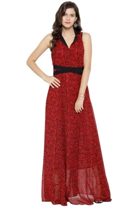 Red Floral Maxi Dress