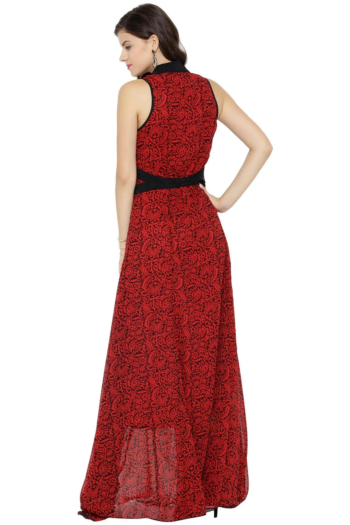 Red Floral Maxi Dress