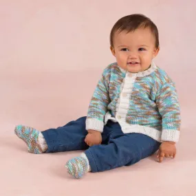 Red Heart Bouncing Boy Knit Cardigan And Booties