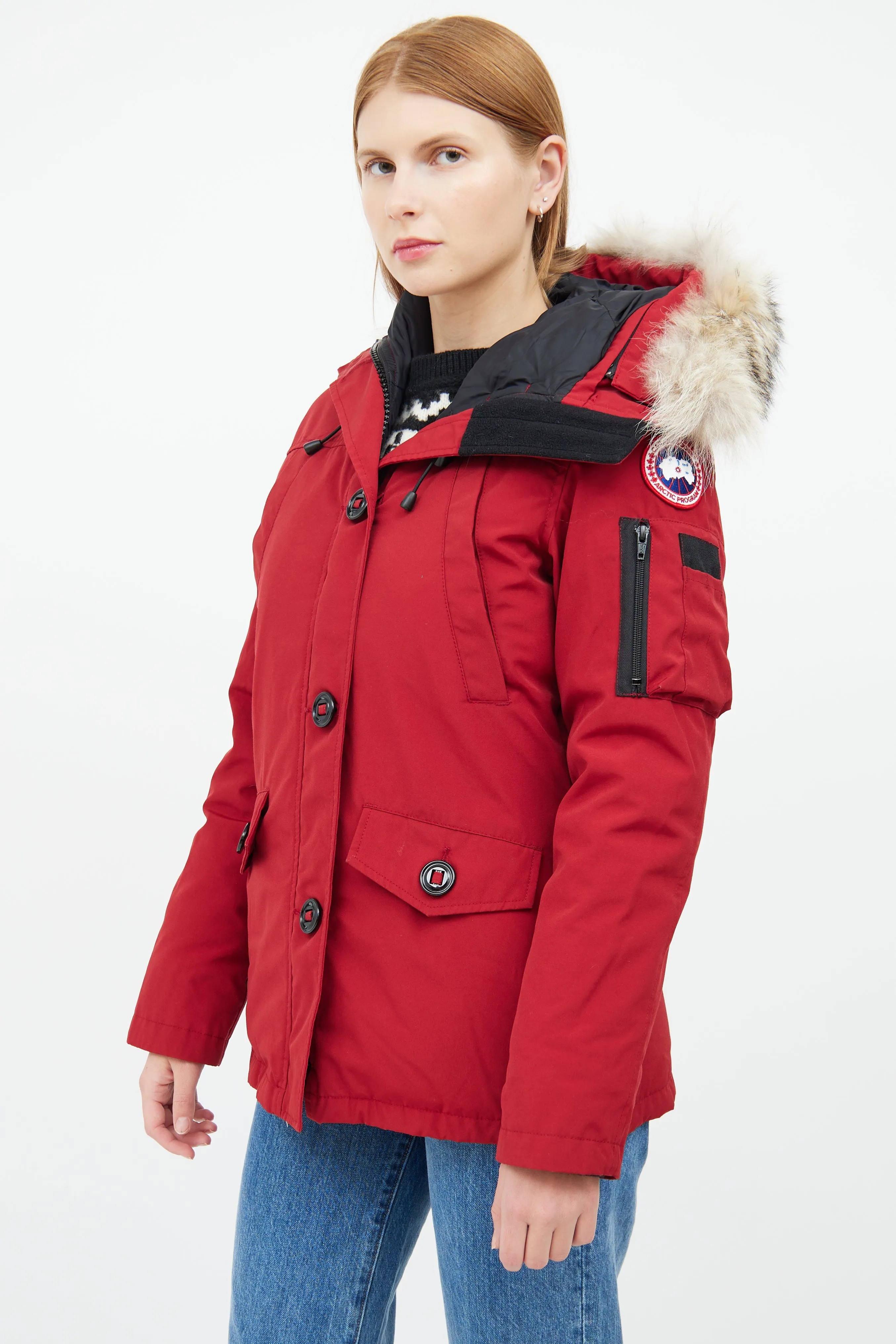 Red Montebello Down & Fur Hood Parka