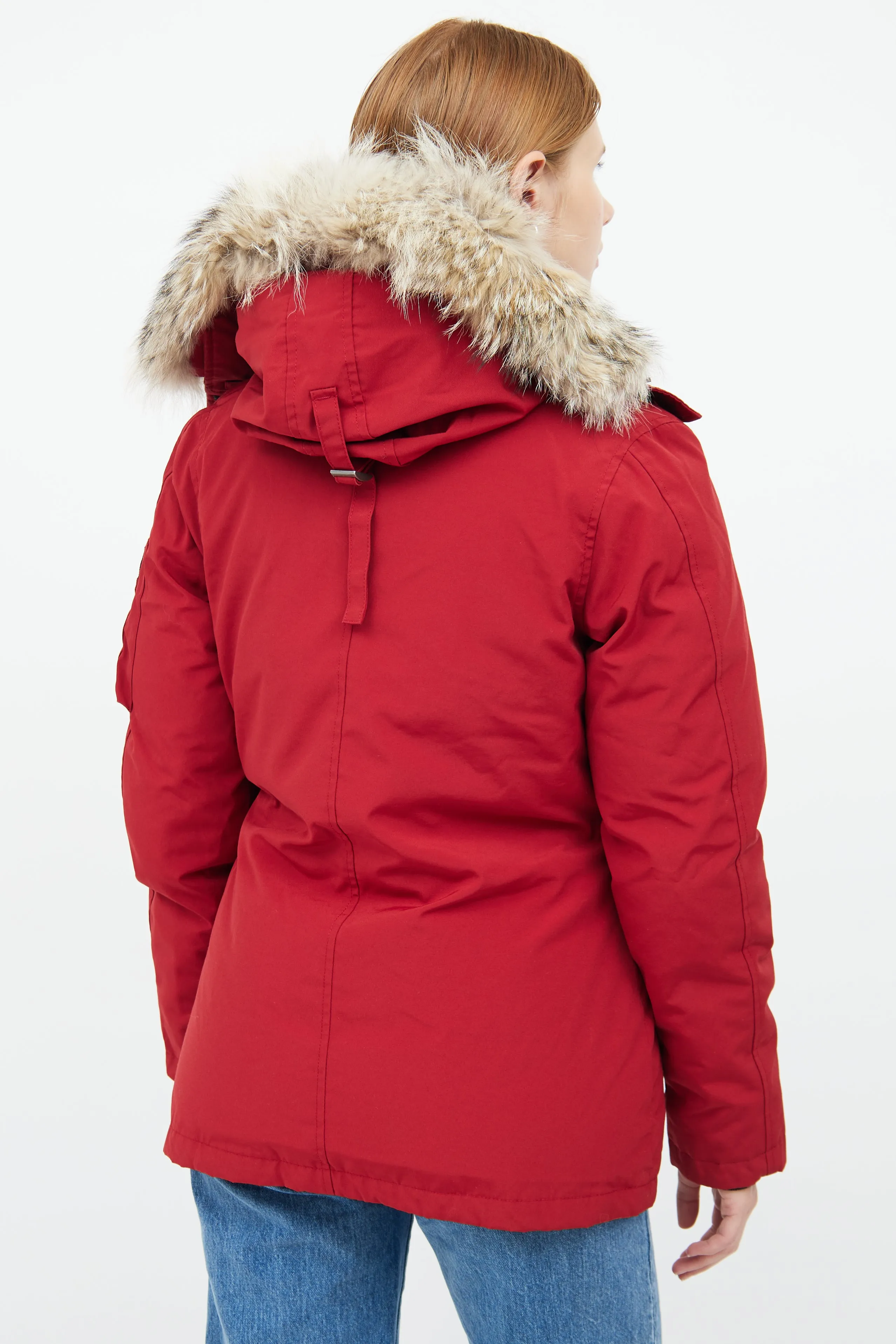 Red Montebello Down & Fur Hood Parka