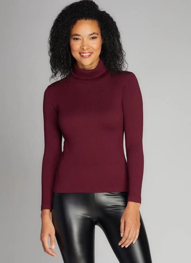 Ribbed Turtleneck Top