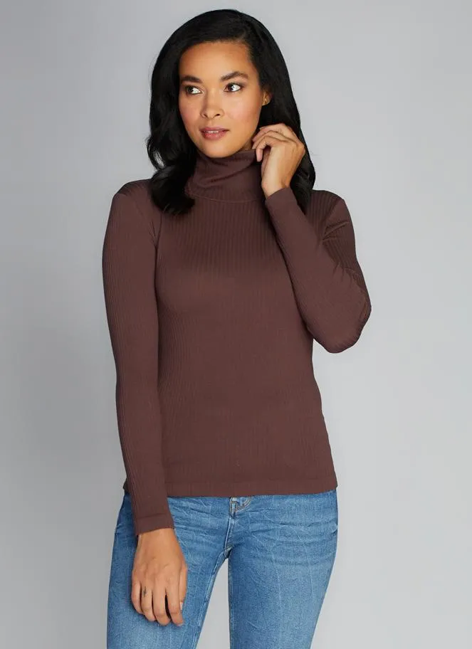 Ribbed Turtleneck Top