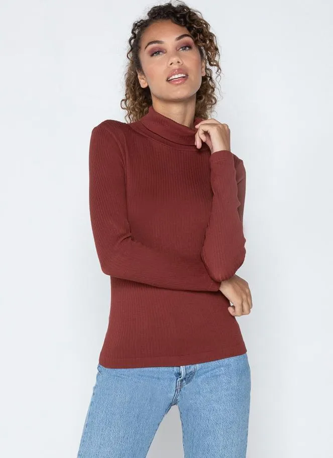 Ribbed Turtleneck Top