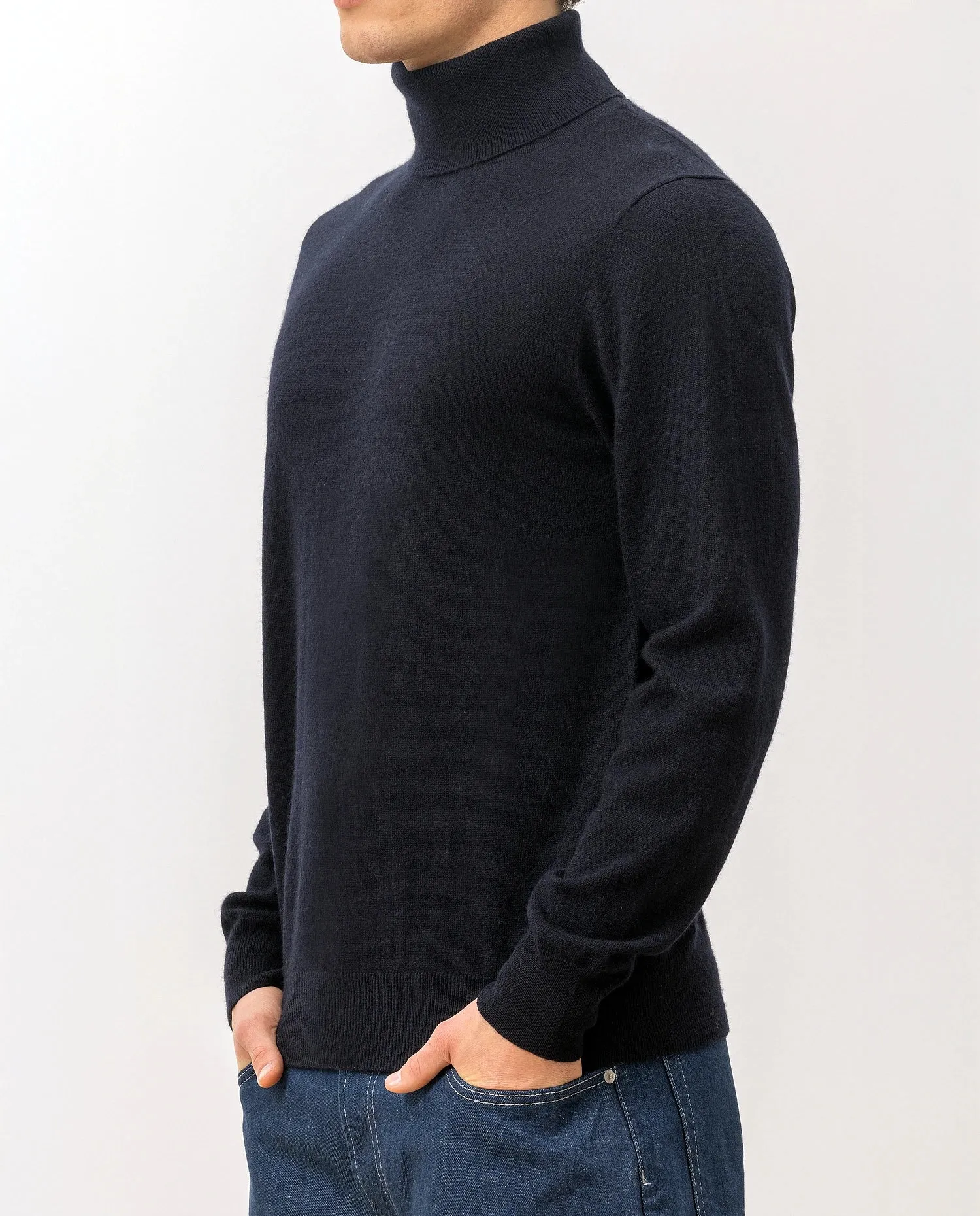 Rollkragen Pullover aus Cashmere in Navy