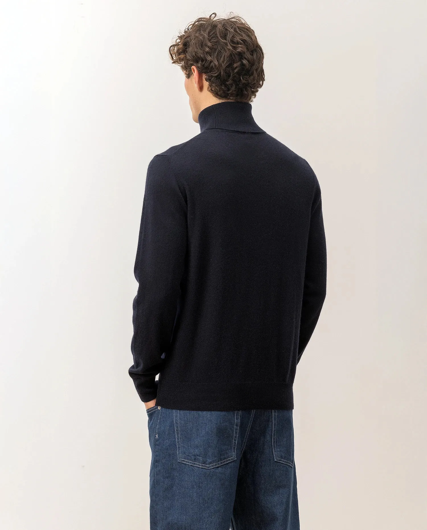 Rollkragen Pullover aus Cashmere in Navy