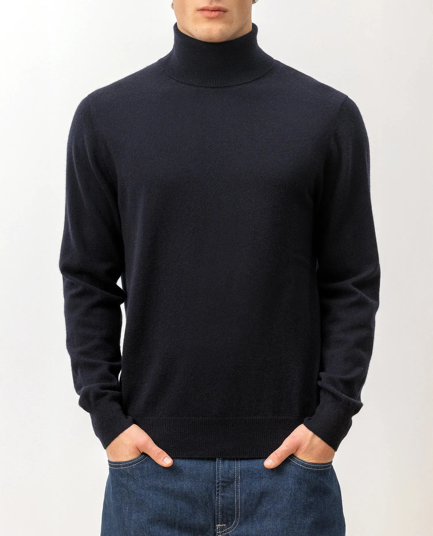 Rollkragen Pullover aus Cashmere in Navy