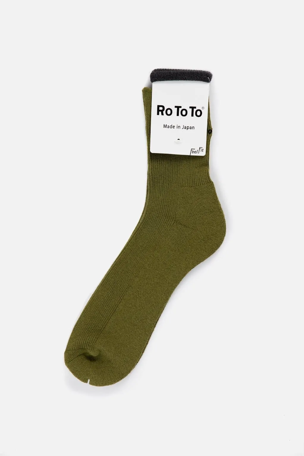 RoToTo Rib Pile "Cool Max" Mid Socks / Olive