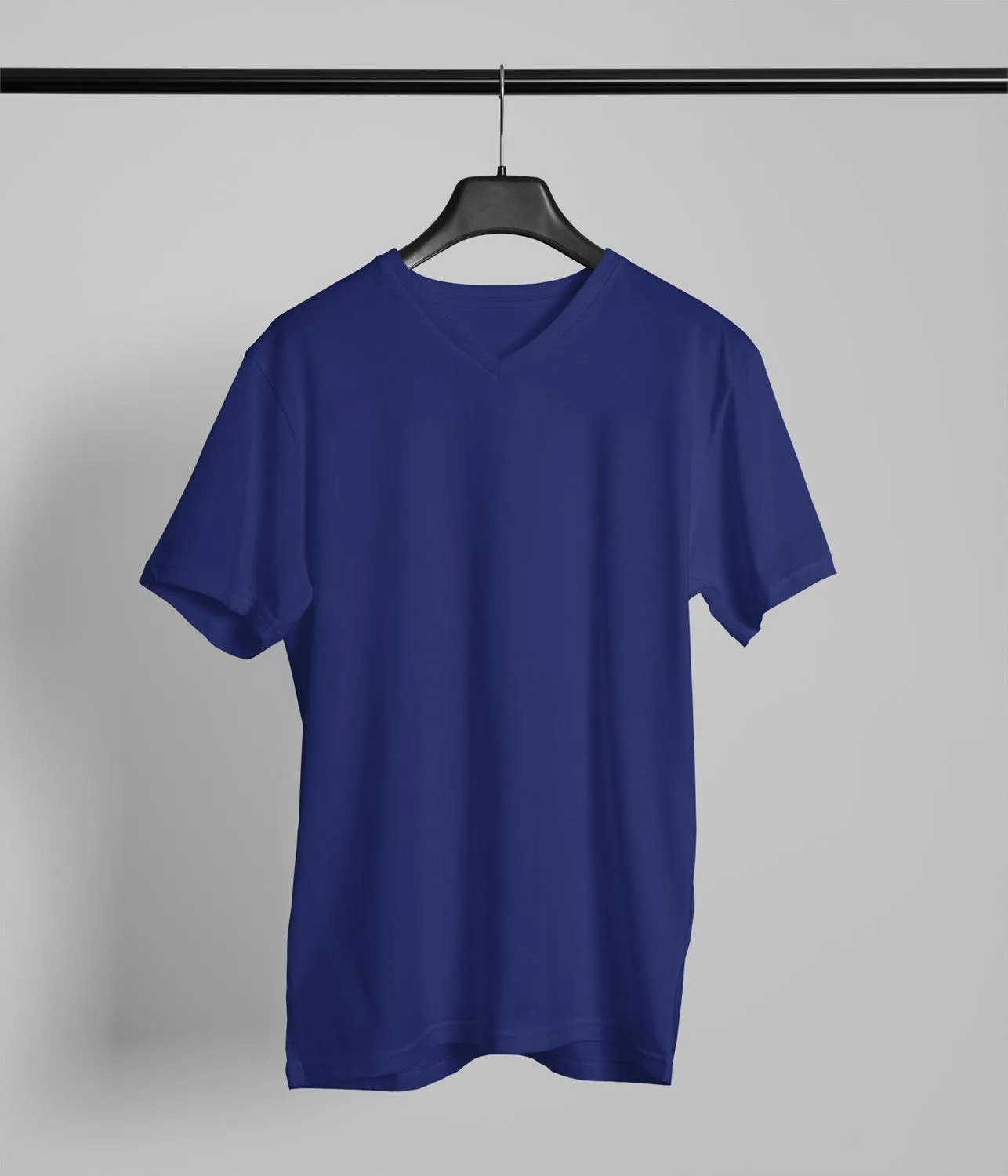 Royal Blue Cotton Unisex Ultra-Light V-Neck T-Shirt