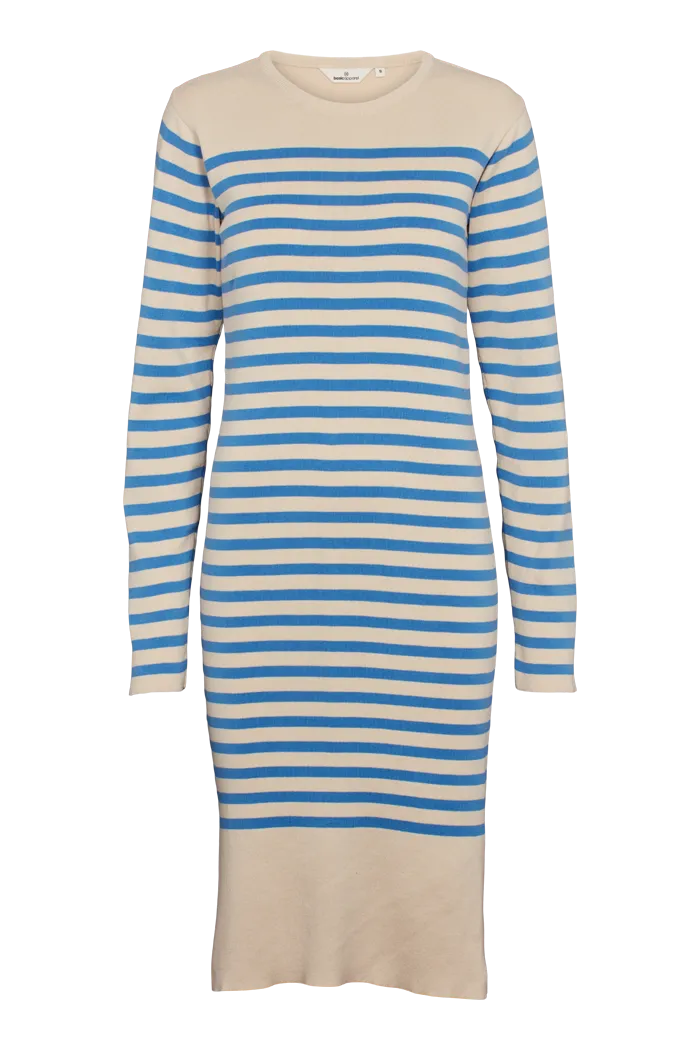 Sailor Stripe Knit Dress - Birch/Azure Blue