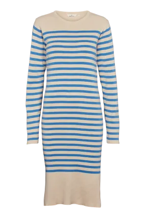 Sailor Stripe Knit Dress - Birch/Azure Blue