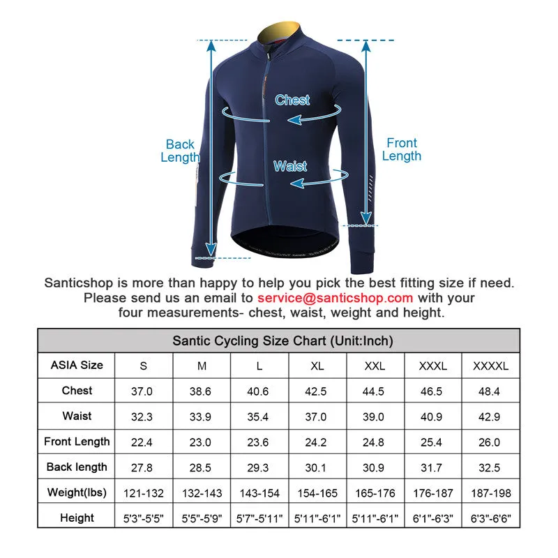 Santic Jiabaily ⅡNavy Men Cycling Jersey Long Sleeve