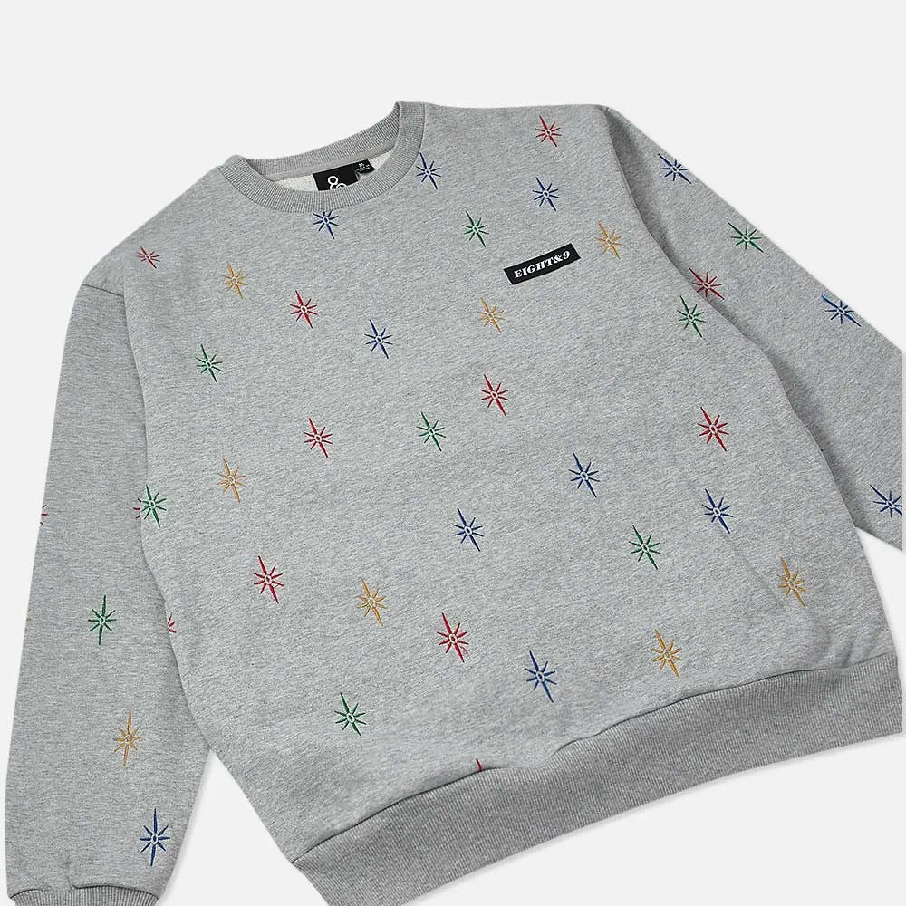 Shine Jaquard Crewneck Sweatshirt Grey