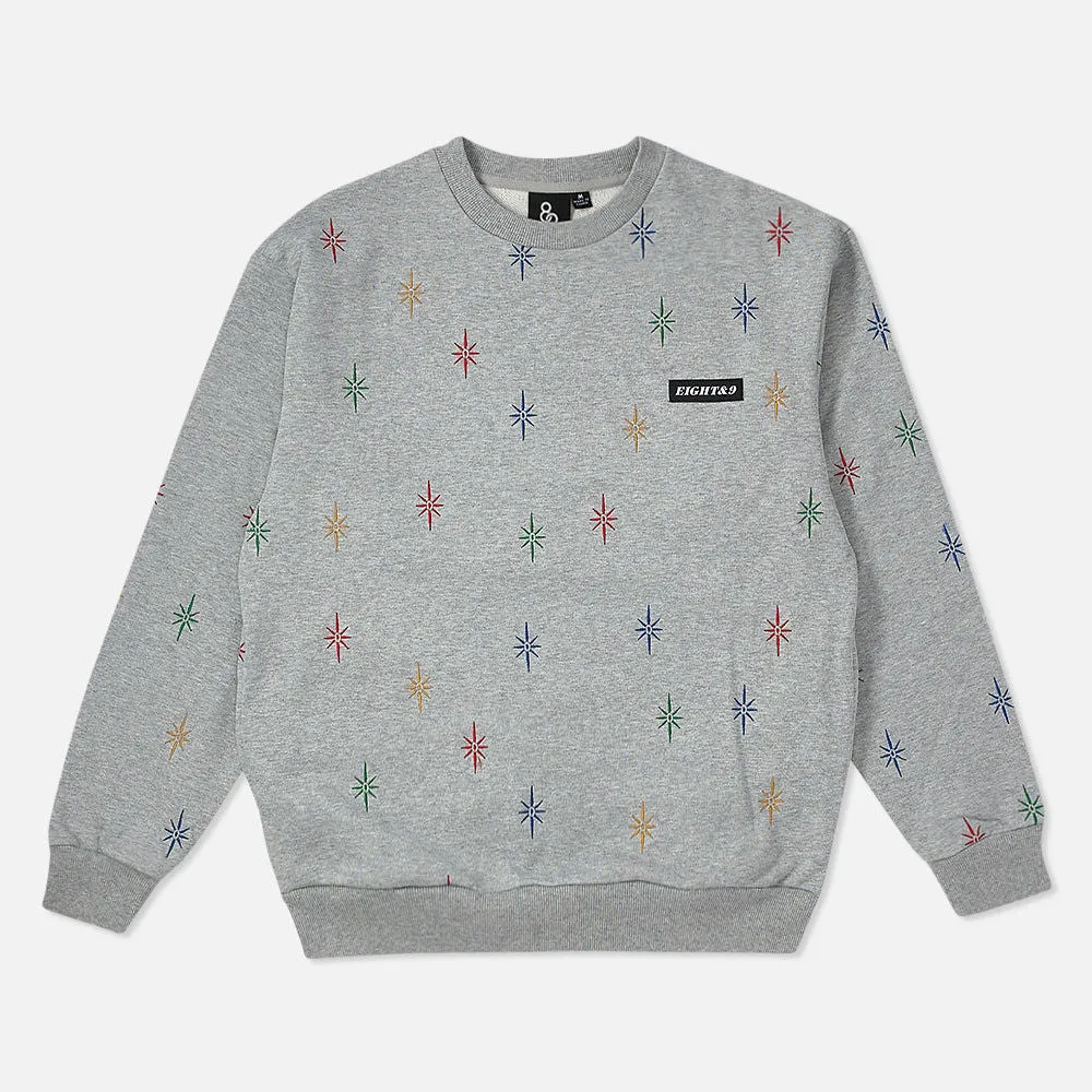 Shine Jaquard Crewneck Sweatshirt Grey