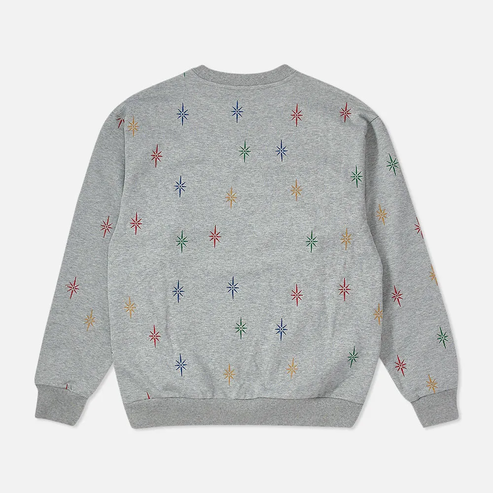 Shine Jaquard Crewneck Sweatshirt Grey