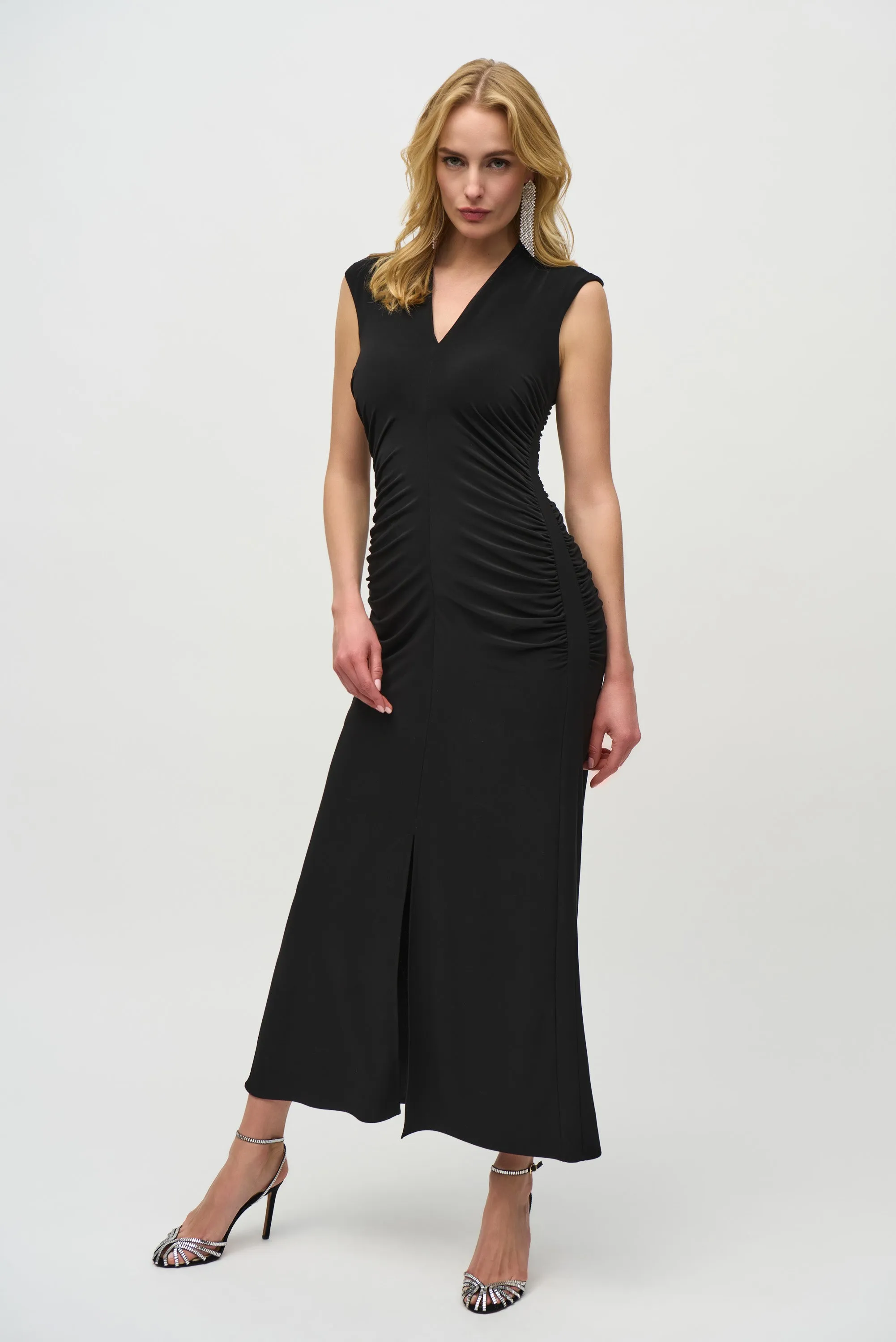 SIlky Knit Shirred Maxi Dress
244132