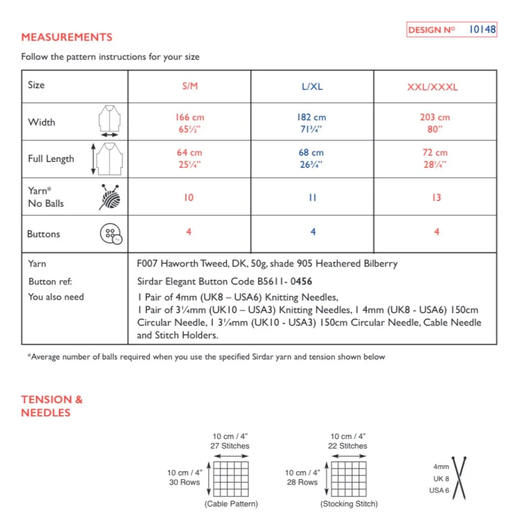 Sirdar Haworth Tweed D/K Poncho Knitting Pattern 10148