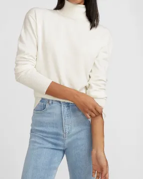 Skimming Turtleneck Sweater in Ivory