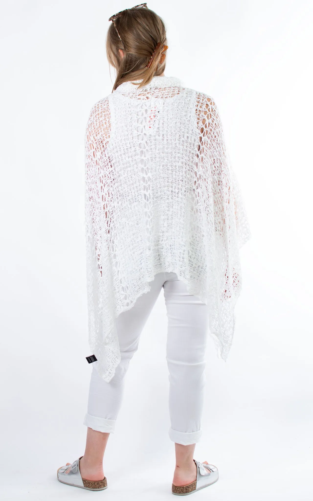 Sofi Neck Poncho | White