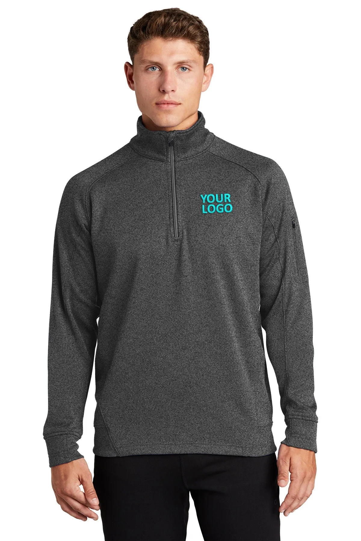 Sport-Tek Tech Fleece Custom 1/4-Zip Pullovers, Graphite Heather