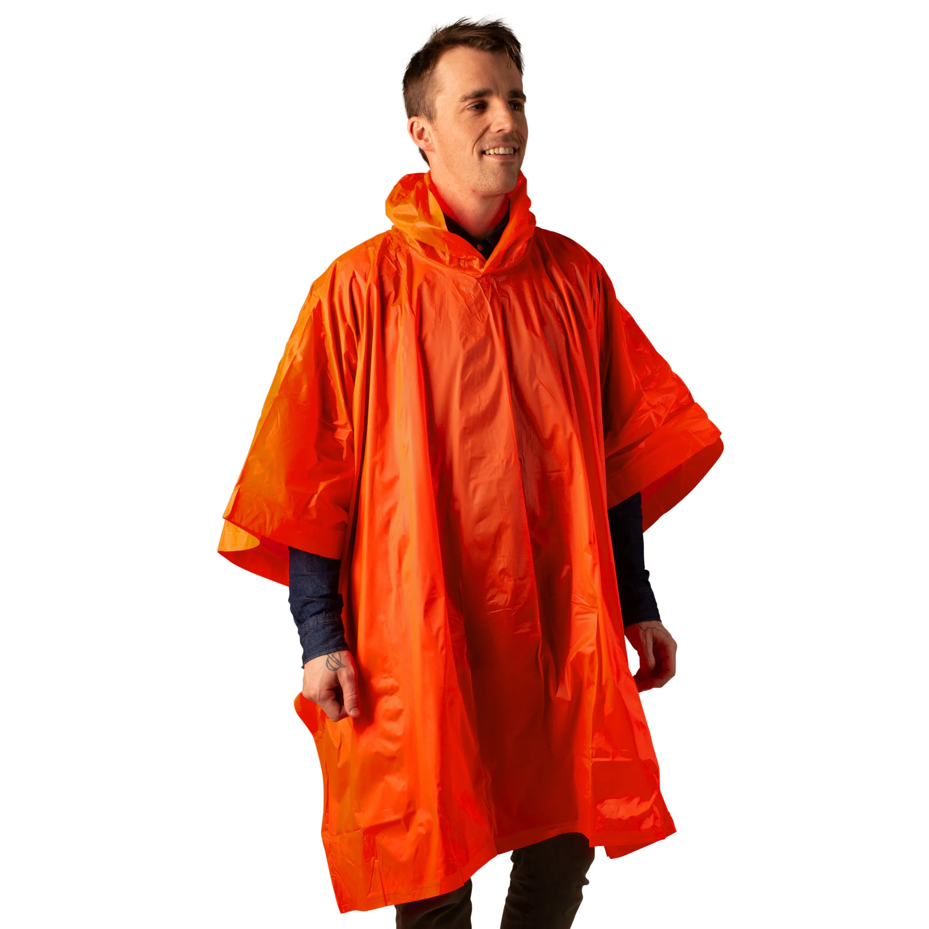 Stansport Vinyl Poncho - 52 In X 80 In - Orange