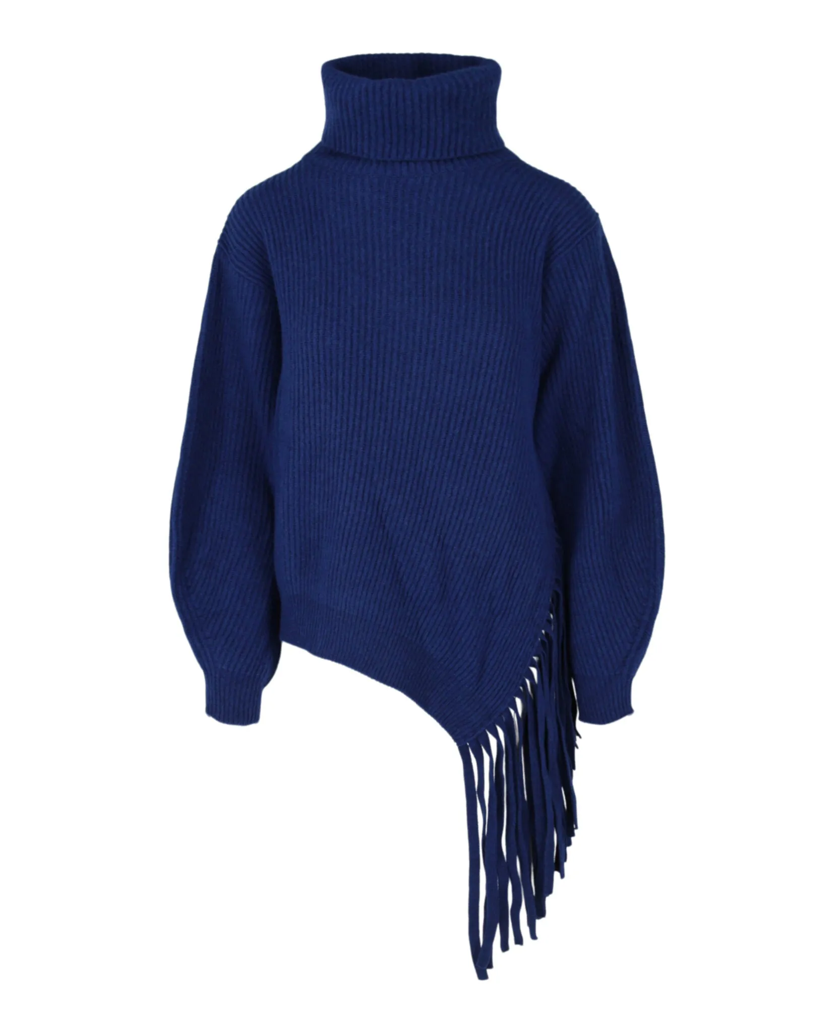 Stella McCartney Asymmetrical Fringed Turtleneck Sweater