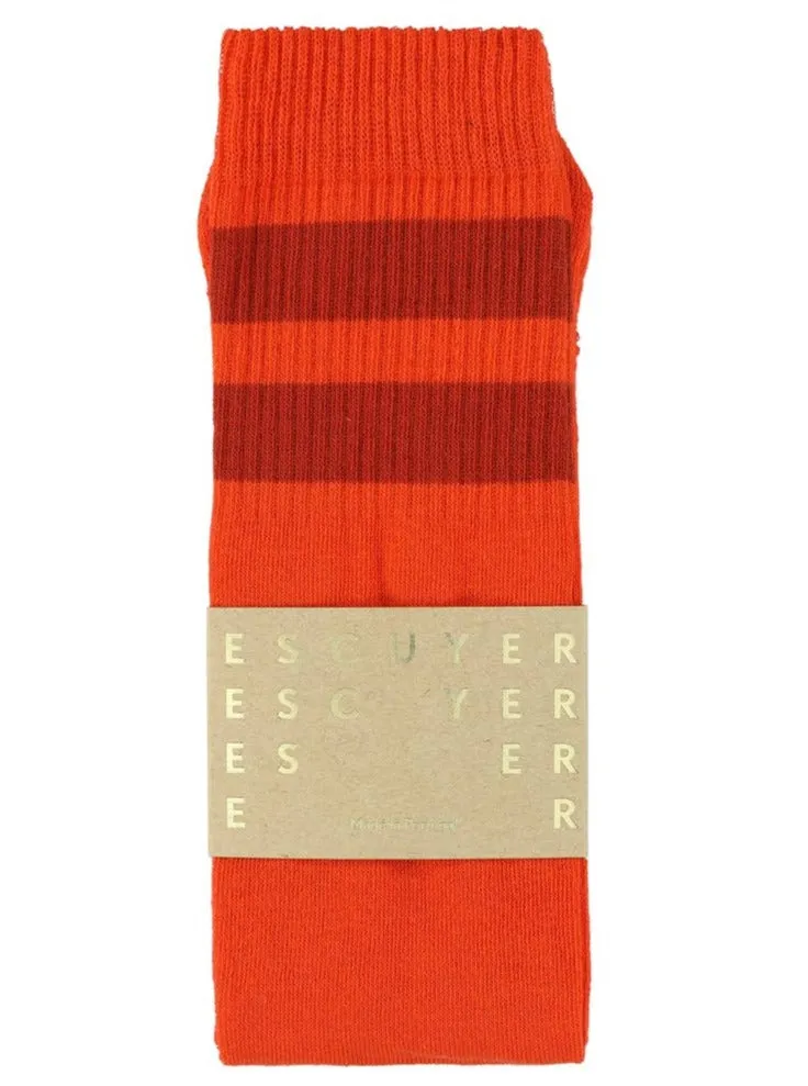 Stripe Tube Socks - Orange & Red