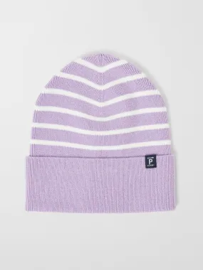 Striped Knitted Kids Beanie Hat