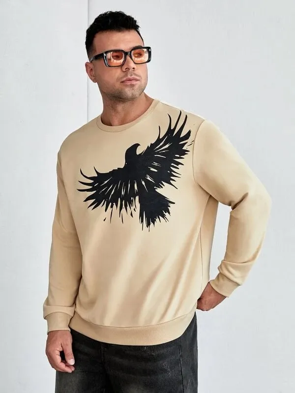 SXV  'Giant Eagle’ Printed Cool Aesthetic Drop Shoulder Oversized Sweatshirt