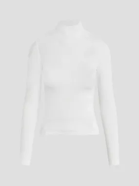 The Ribbed Turtleneck in White