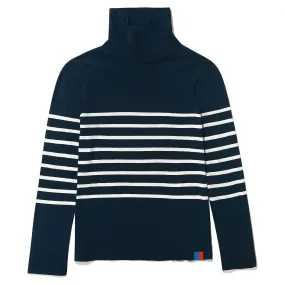 The Tissue Turtleneck - Navy/Cream