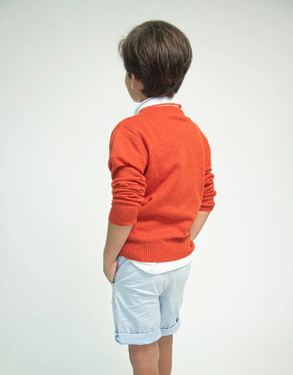 The Tommy V - Boys Cashmere Pullover in Tikka