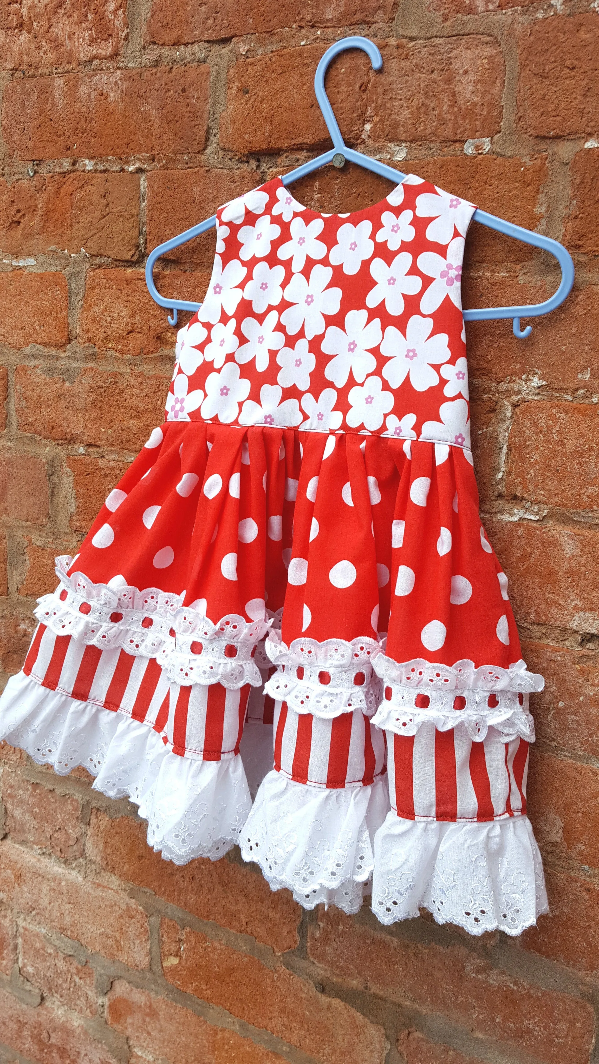 Toddler girls, carnival inspired summer dress to fit age 2 to 3