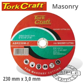 TORK CRAFT CUTTING DISC MASONRY 230 X 3.0 X 22.22MM ABR230M-2