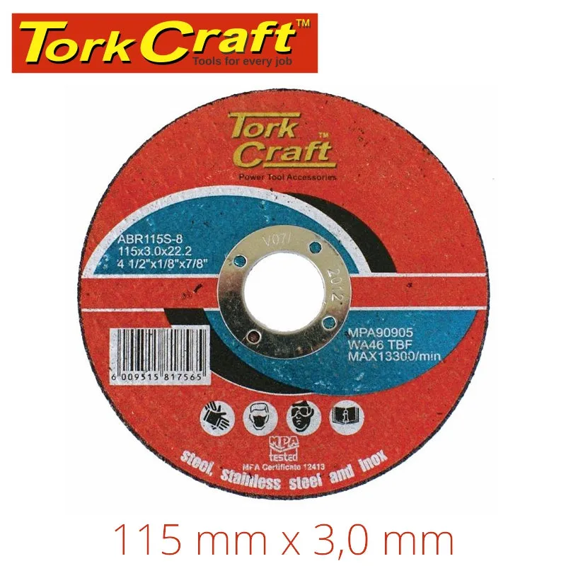 TORK CRAFT CUTTING DISC METAL & SS 115 x 3.0 x 22.22MM ABR115S-8