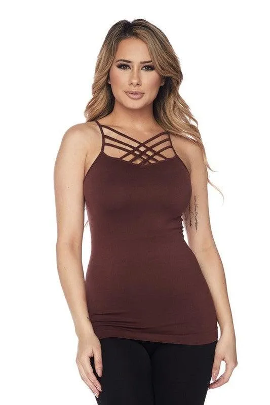 Triple Criss-Cross Front Seamless Cami Top