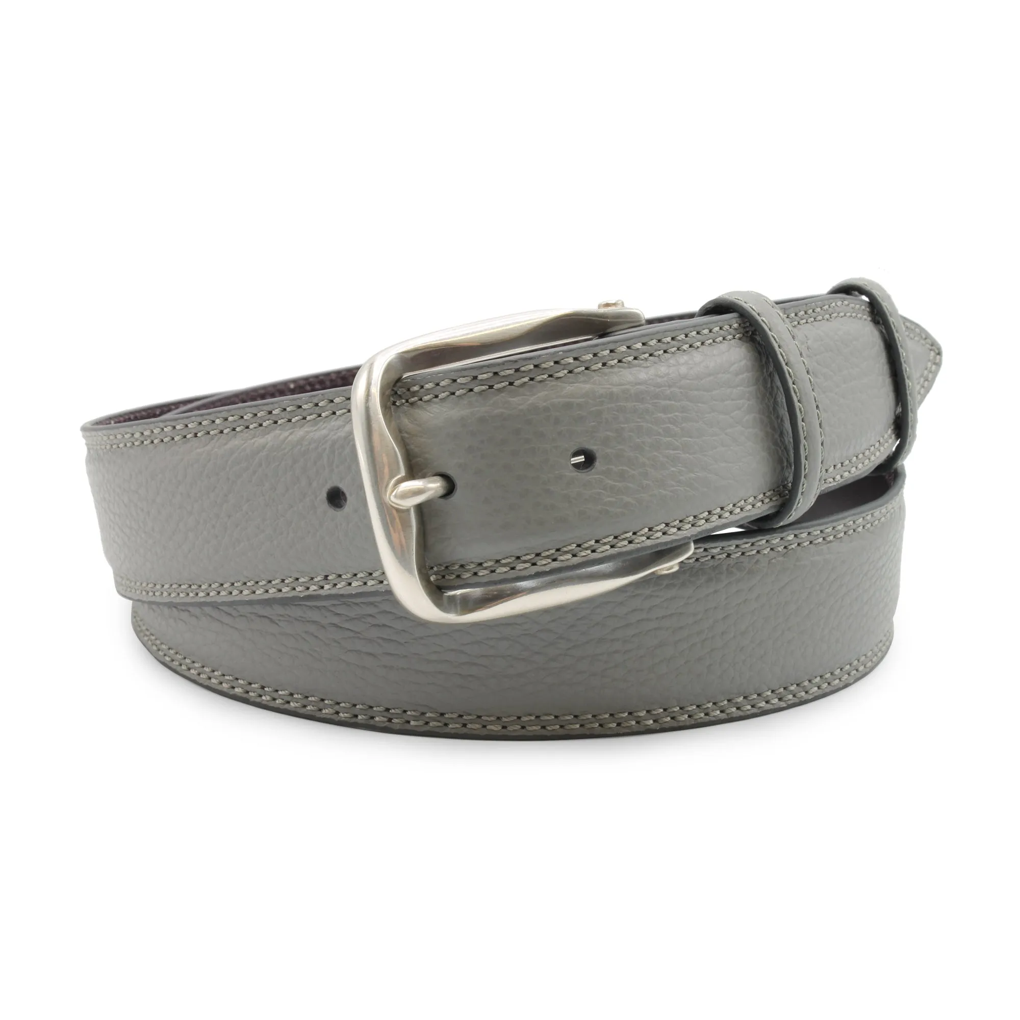 Turbulence Grey Mottled Silver Prong Belt