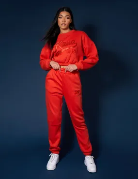 Varsity Tonal 90'S Joggers Flame Red