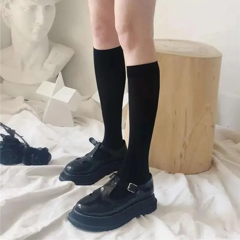 Velvet Solid Color Women's Knee High Socks | JK & Lolita Outfits