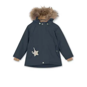 Wally Fleece Lined Winter Jacket Fur. GRS Blue Nights