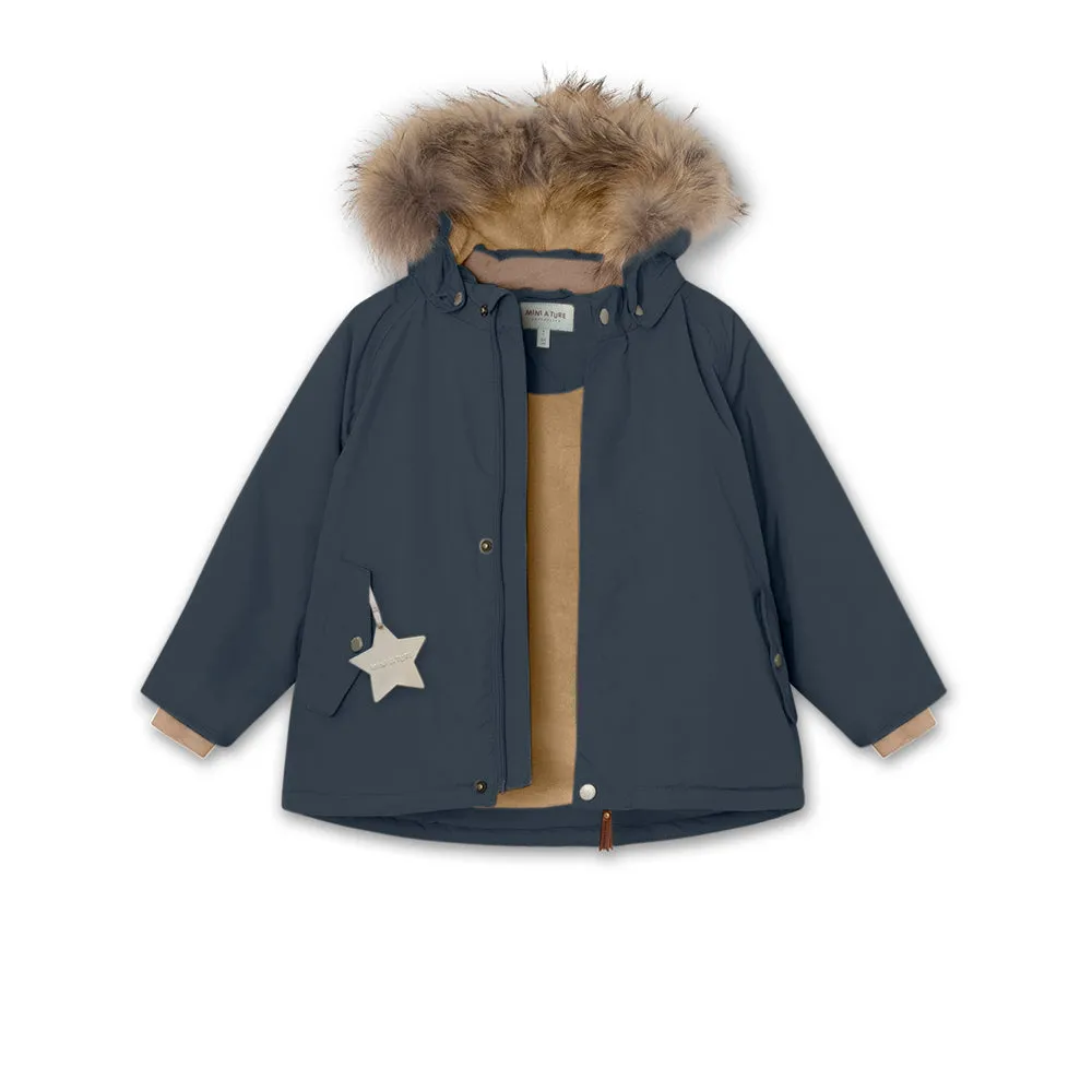 Wally Fleece Lined Winter Jacket Fur. GRS Blue Nights