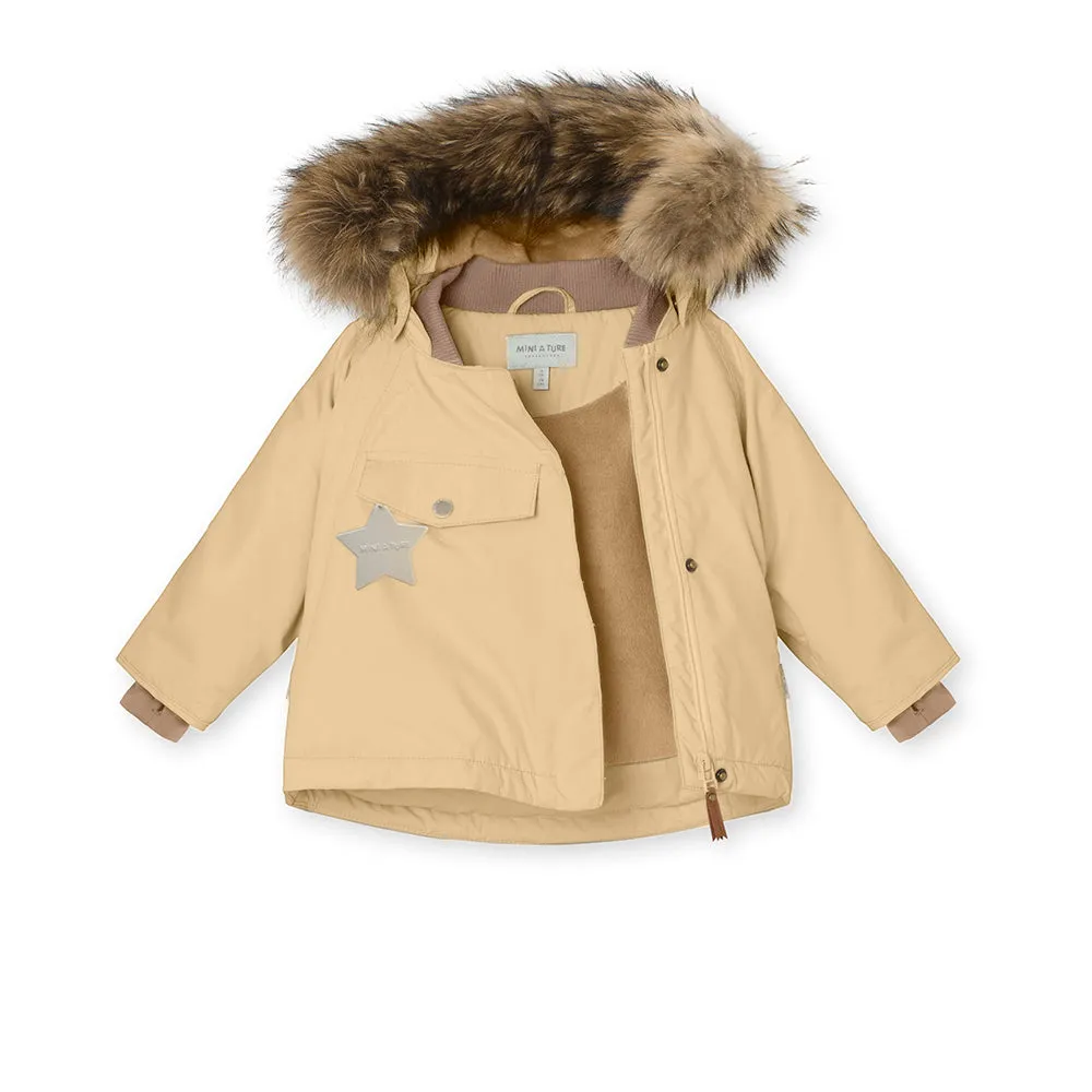 Wang Fleece Lined Winter Jacket Fur. GRS Semolina Sand