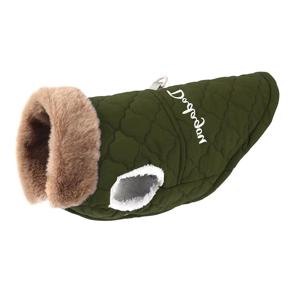 Waterproof Winter Pet Jacket With Fur Collar