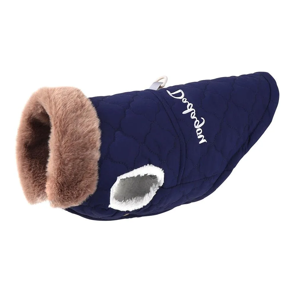 Waterproof Winter Pet Jacket With Fur Collar