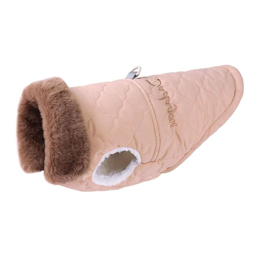 Waterproof Winter Pet Jacket With Fur Collar