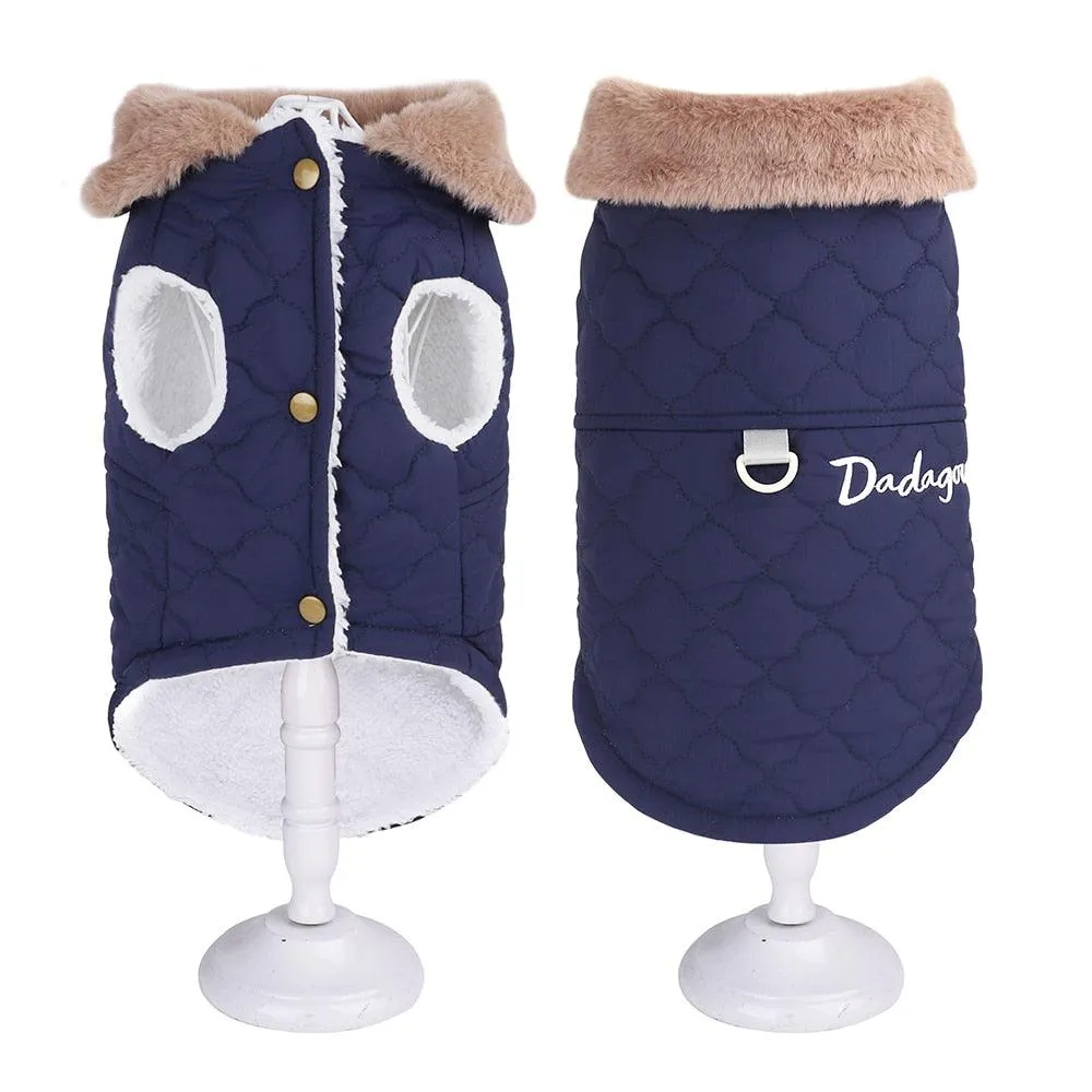 Waterproof Winter Pet Jacket With Fur Collar