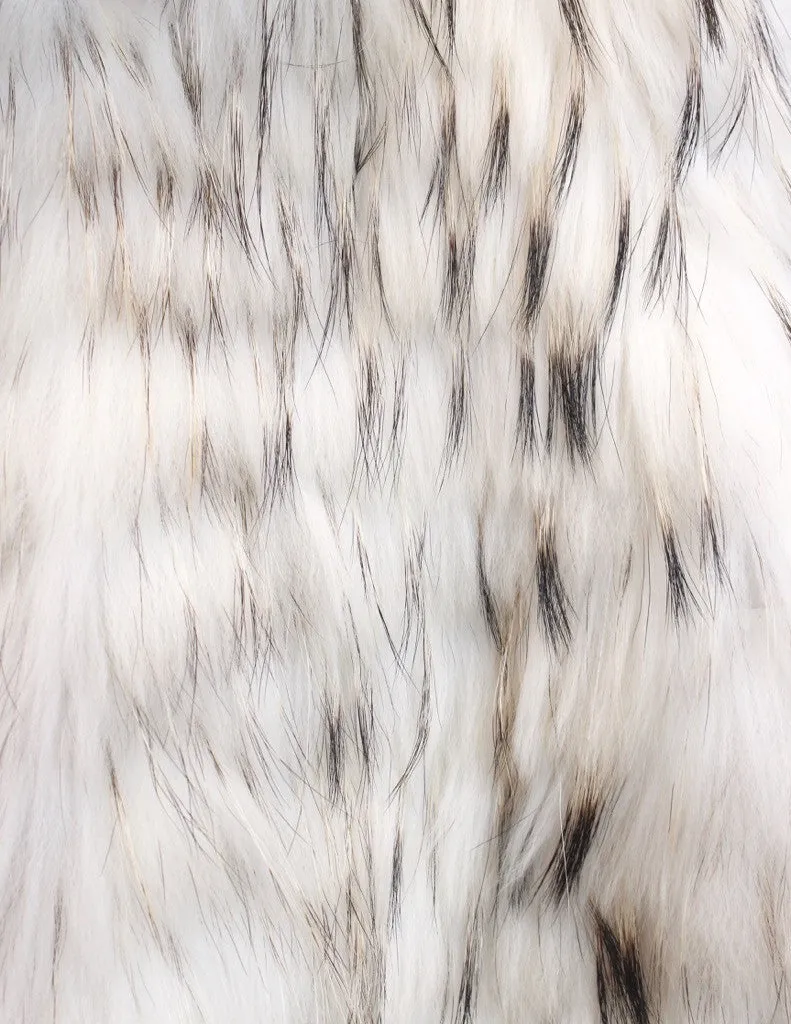 WHITE FEATHERY LAYERED RACCOON FUR VEST