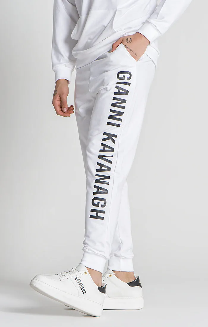 White Jenga Loose Joggers