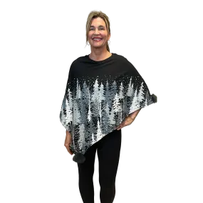 Winter Trees Knit Poncho