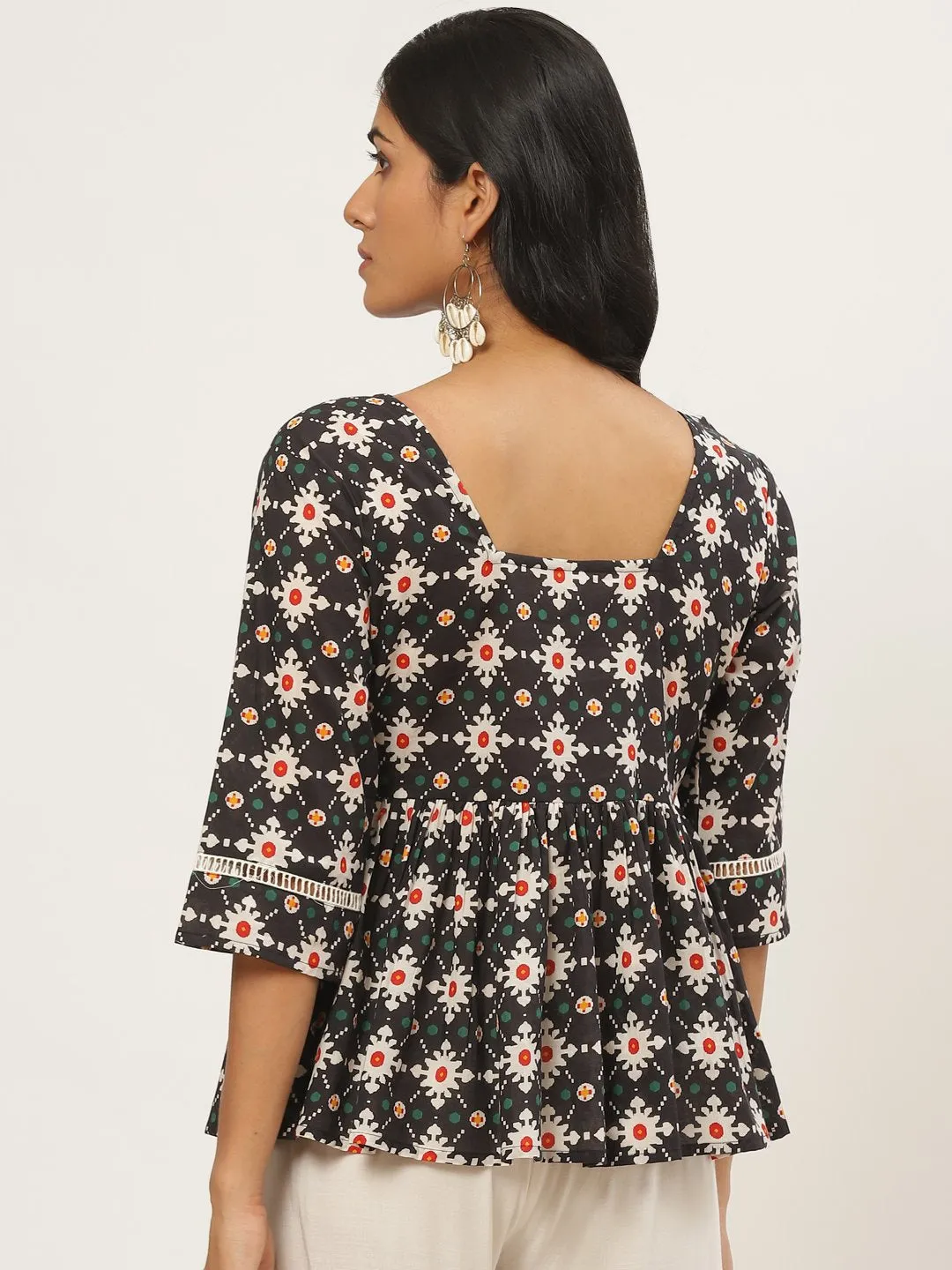 Women Black And Multi Printed Tunic